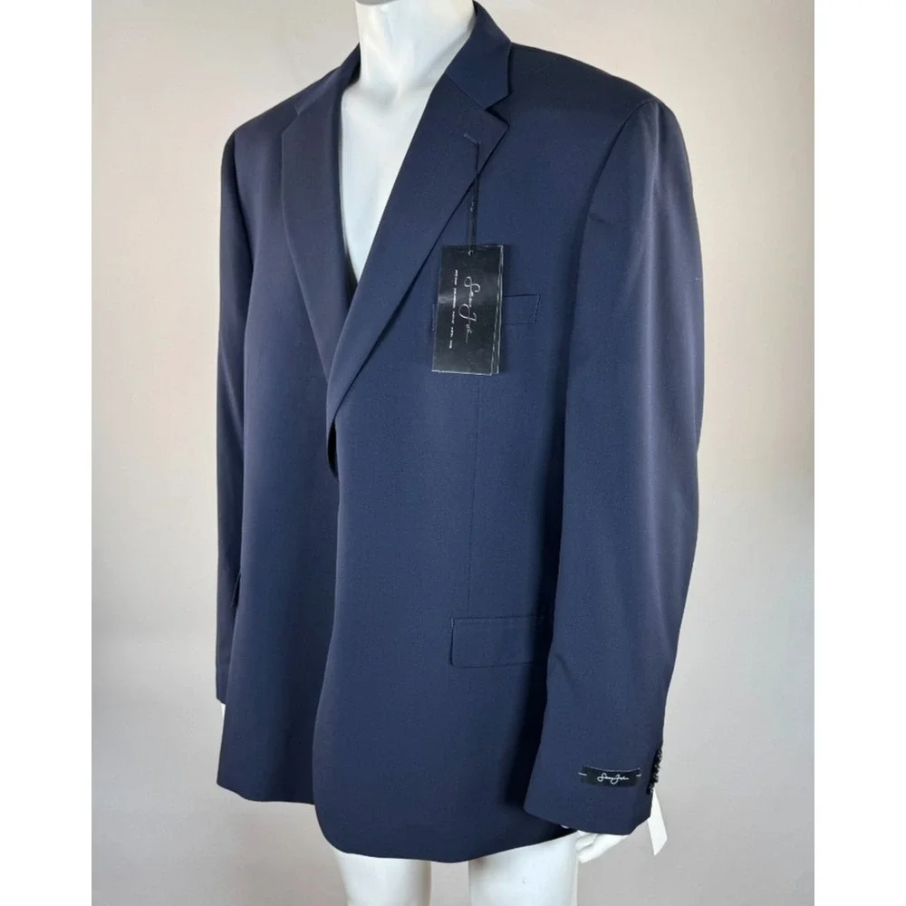 Sean John 2Pc Sander 2-Button Jacket & Pants Suit Set Men 54L 50W NWT Lined Navy